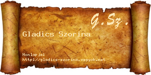 Gladics Szorina névjegykártya